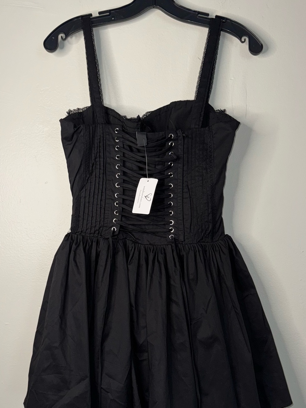Windsor Black Corset Lace-Up Mini Dress - Picture 8 of 14